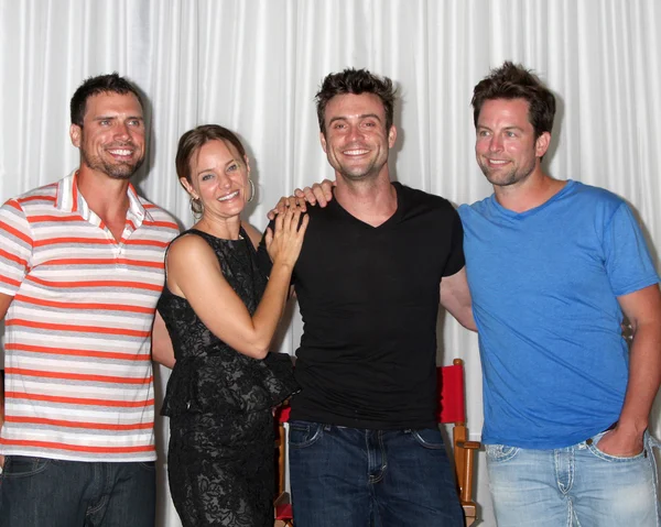 Joshua morrow, sharon case, daniel goddard, żartów — Zdjęcie stockowe