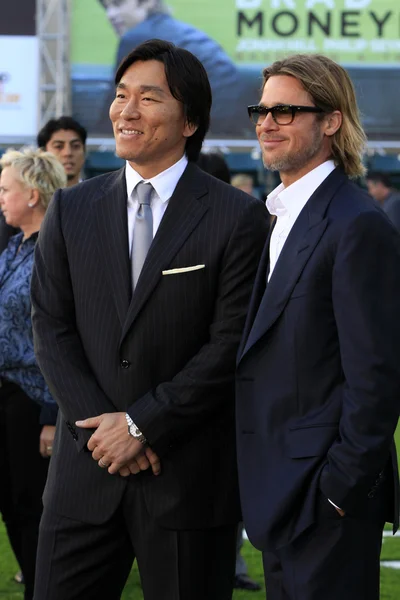 Hideki Matsui, Brad Pitt — Foto Stock