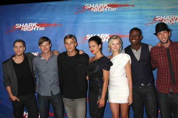 Dustin Milligan, Chris Carmack, Chris Zylka, Alyssa Díaz, Sara Paxton, Sinqua Walls y Joel David Moore — Foto de Stock