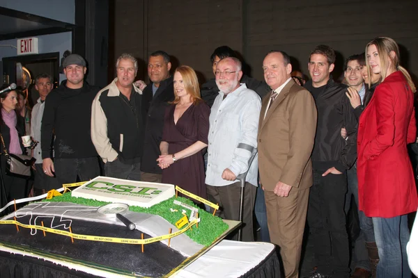 The Cast of CSI including Lawrence Fishburne, William Petersen, and Marg Helgenberger — Stock Photo, Image