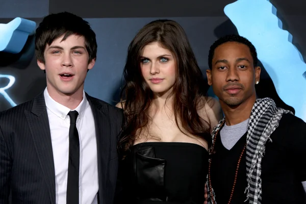 Logan Lerman, Alexandra Daddario, Brandon T. Jackson — Stock Fotó