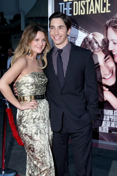 Drew barrymore och justin long — Stockfoto