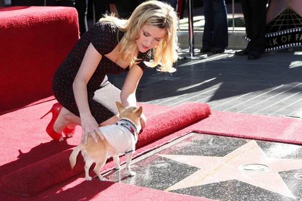 Reese Witherspoon & Bruiser — Stock Photo, Image