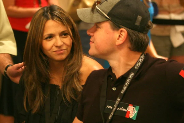 Matt Damon & Esposa — Foto de Stock