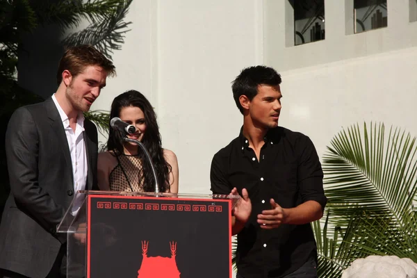 Robert Pattinson, Kristen Stewart, Taylor Lautner — Foto Stock