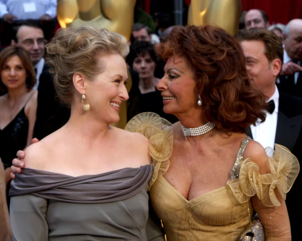 Meryl streep och sophia loren — Stockfoto