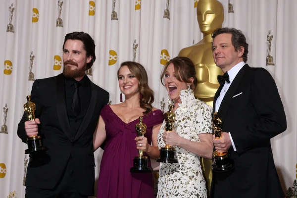 Christian Bale, Natalie Portman, Melissa Leo, Colin Firth — Zdjęcie stockowe