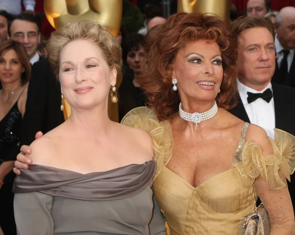 Meryl streep och sophia loren — Stockfoto