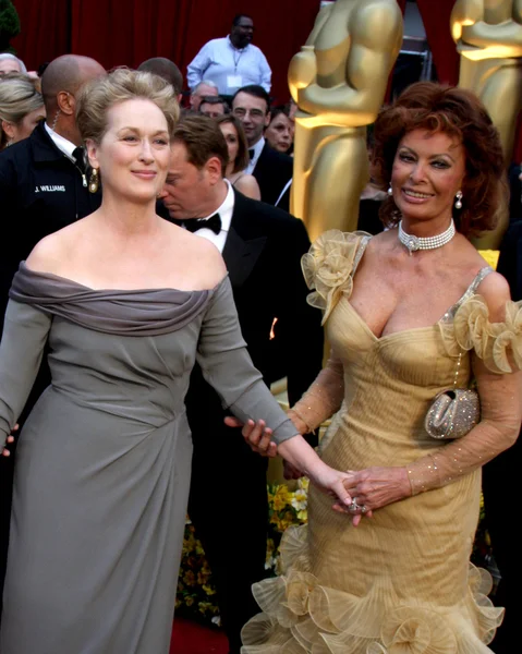 Meryl streep och sophia loren — Stockfoto