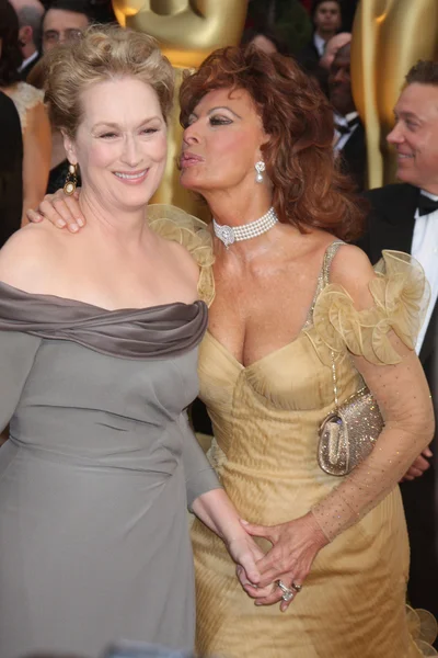 Meryl Streep und sophia loren — Stockfoto