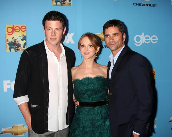 Cory monteith, jayma mays & john stamos — Zdjęcie stockowe