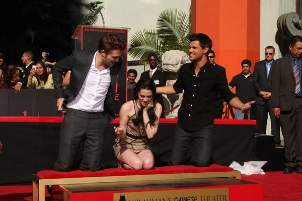 Robert Pattinson, Kristen Stewart, Taylor Lautner — Foto de Stock