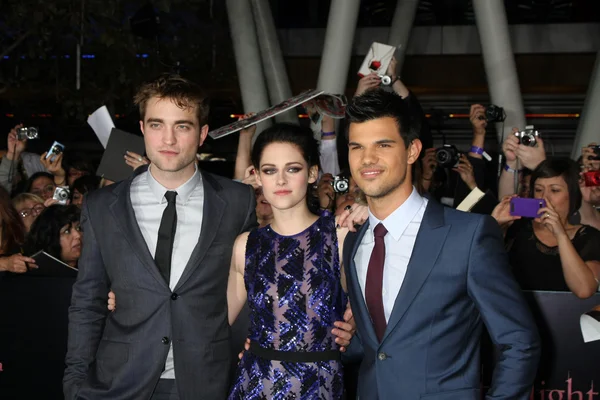 Robert Pattinson, Kristen Stewart, Taylor Lautner — Zdjęcie stockowe