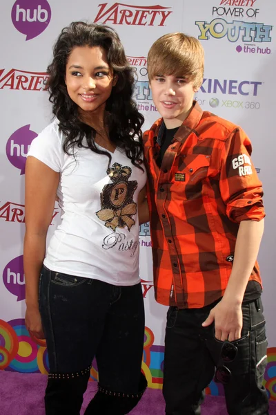 Jessica Jarrell, Justin Bieber — Stock Photo, Image