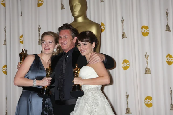 Kate Winslet, Sean Penn, and Penelope Cruz Royalty Free Stock Photos