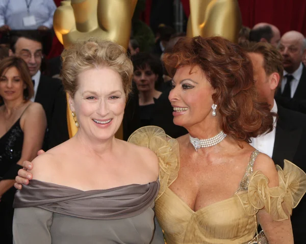 Meryl streep och sophia loren — Stockfoto