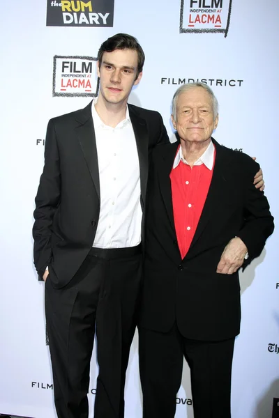 Cooper Hefner, Hugh Hefner — Stock Photo, Image