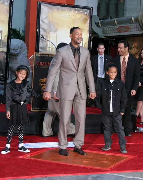Will Smith, çocuklar Söğüt ve jaden ile — Stok fotoğraf