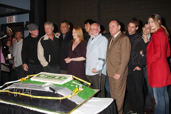 Lawrence fishburne, william petersen ve marg helgenberger gibi CSI döküm — Stok fotoğraf