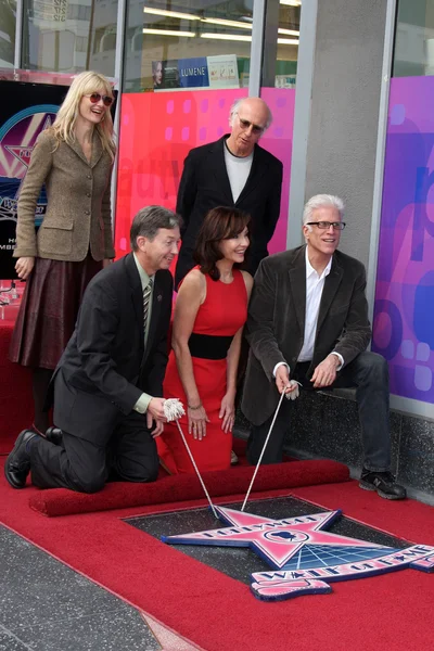 LeRon gubler, laura dern, mary steenburgen, larry david ve ted — Stok fotoğraf