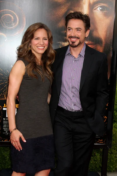 Robert Downey Jr y su esposa Susan — Foto de Stock