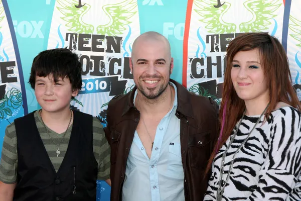 Chris Daughtry y niños Griffin & Hanna — Foto de Stock