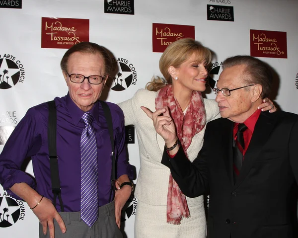 Larry King Wax figure (Purple shirt), Shawn Southwick King, Larr — Stock Photo, Image