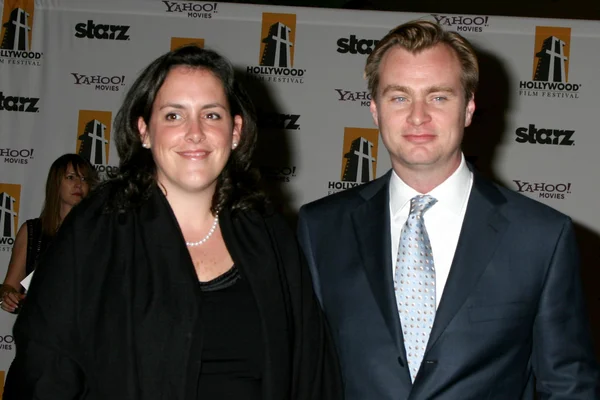 Christopher nolan, frau emma thomas — Stockfoto