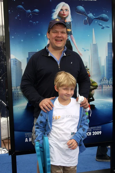 Andy richter ve oğlu — Stok fotoğraf