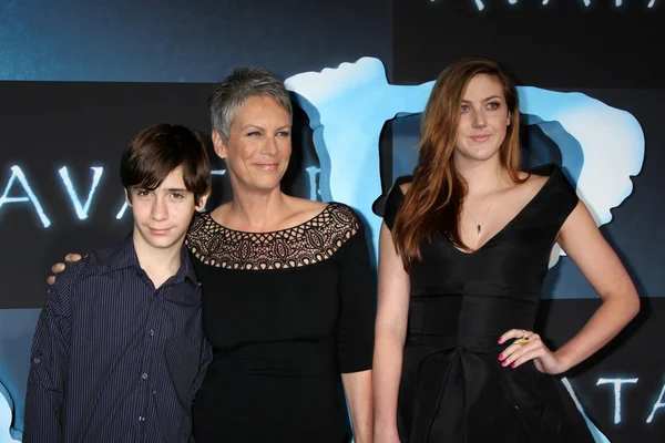 Jamie lee curtis, zoon en dochter annie — Stockfoto