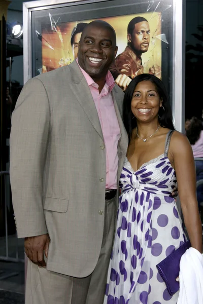 Magic & Cookie Johnson – stockfoto