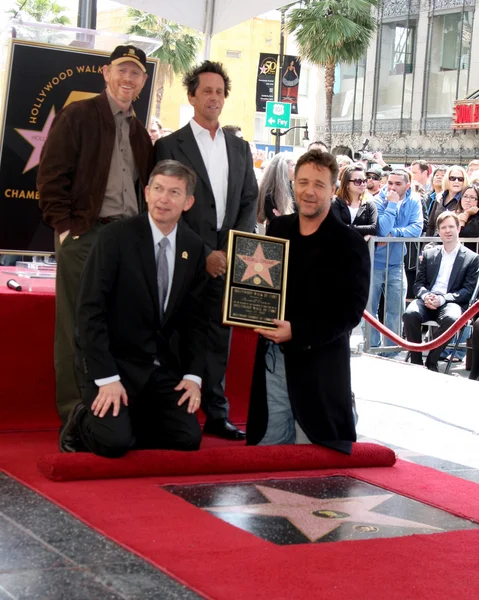 Ron Howard, Brian Grazer, Leron Gubler ve Russell Crowe — Stok fotoğraf