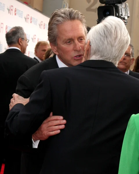 Michael Douglas & Kirk Douglas. — Foto Stock