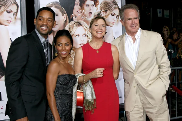 Will Smith, Jada Pinkett Smith, Annette Bening, Warren Beatty — Stock Photo, Image