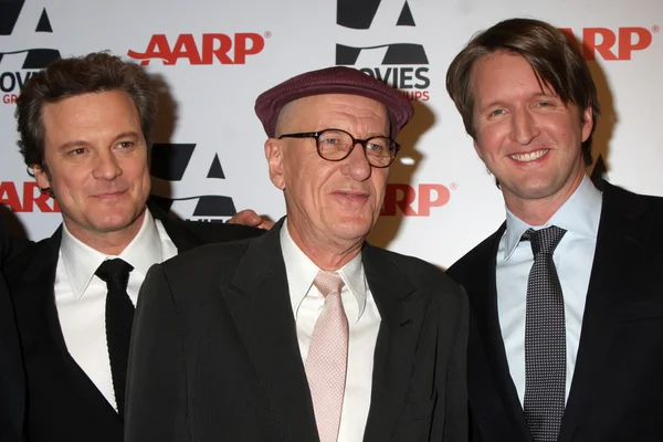 Colin Firth, Geoffrey Rush, Tom Hooper — Stockfoto