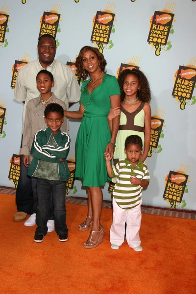 Holly Robinson Peete, Rodney Peete, a família deles — Fotografia de Stock