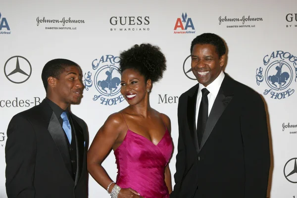 Malcolm, Paulette and Denzel Washington — Stock Photo, Image