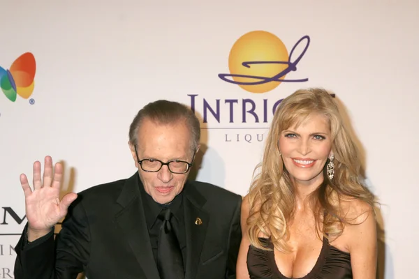 Larry King & wife Shawn — Stock Photo, Image