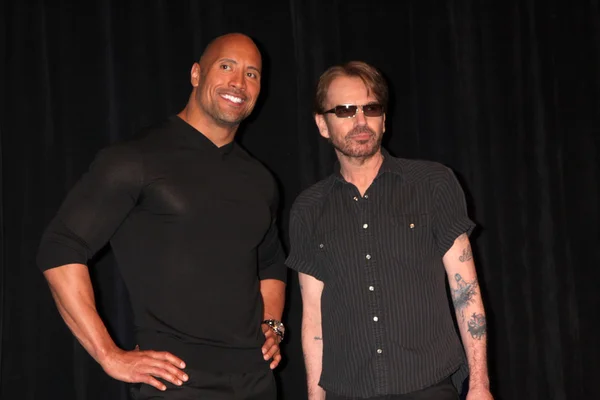 Dwayne johnson & billy bob thornton z "szybciej" — Zdjęcie stockowe