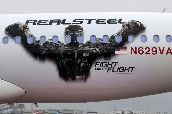 Real Steel Logo on Virgin America Airplane