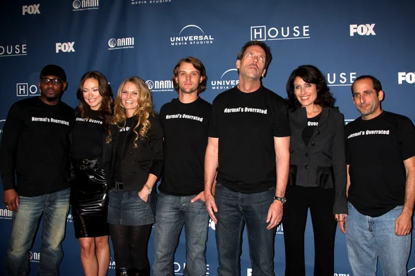 House Cast (Omar Epps, Olivia WIlde, Jennifer Morrison, Jesse Spencer, Hugh Laurie, Lisa Edelstein, and Peter Jacobson) — Stock Photo, Image