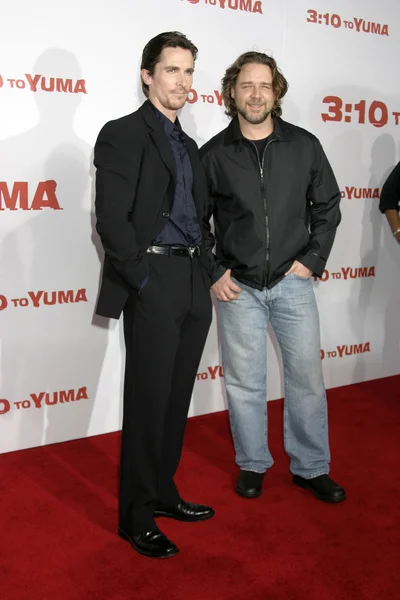 Christian Bale & Russell Crowe — Fotografia de Stock