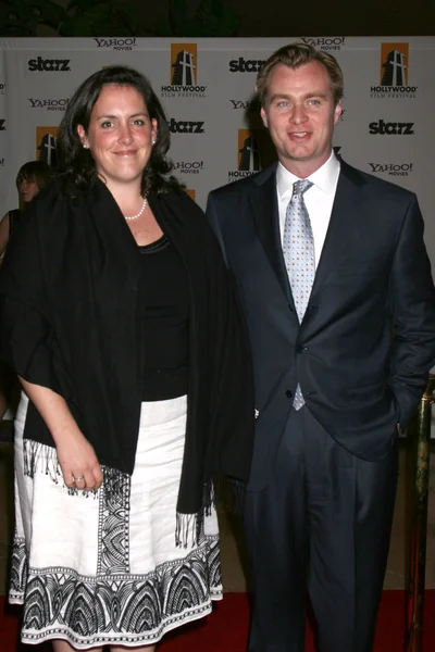 Christopher Nolan, esposa Emma Thomas — Foto de Stock