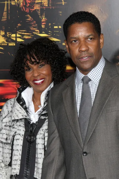 Pauletta und denzel washington — Stockfoto