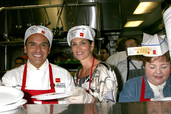 Cindy Crawford & La Bürgermeister Antonio Villaraigosa — Stockfoto