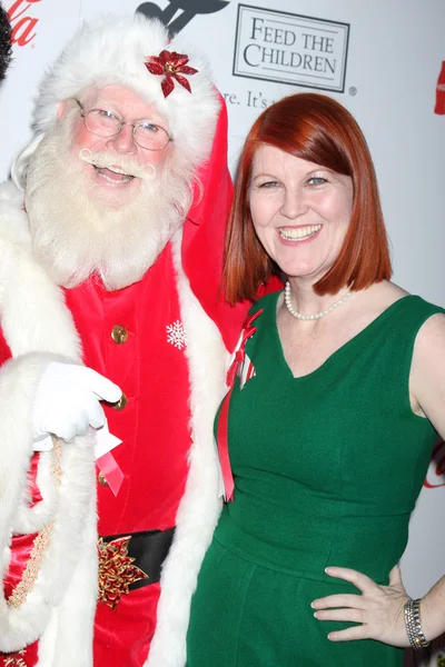 Kate Flannery & Santa Claus Tom Connaghan — Stockfoto