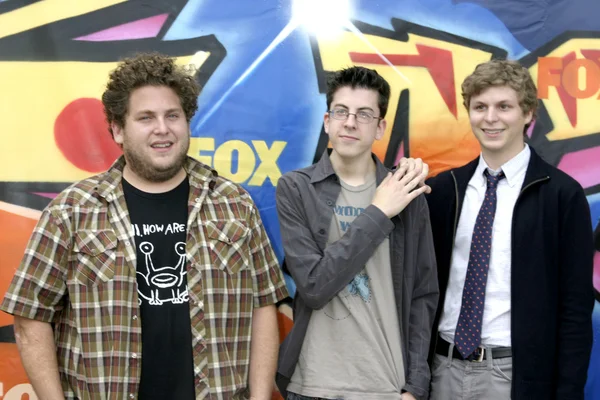 Jonah Hill, Christopher Mintz-Plasse, and Michael Cera — Stock Photo, Image