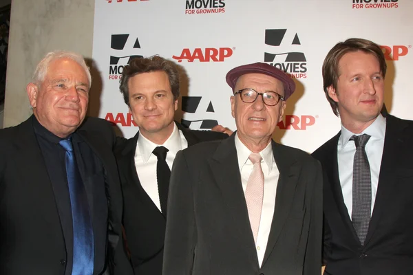 Colin Firth, Geoffrey Rush, Tom Hooper — Stockfoto