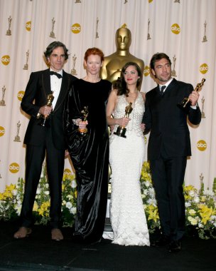 Daniel Day Lewis, Tilda Swinton, Marion Cotillard, and Javier Ba clipart