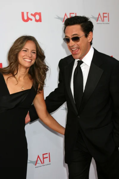 Robert Downey Jr e la moglie Susan Downey — Foto Stock